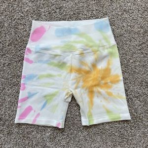 Spiritual Gangster tie dye rubbed bike shorts